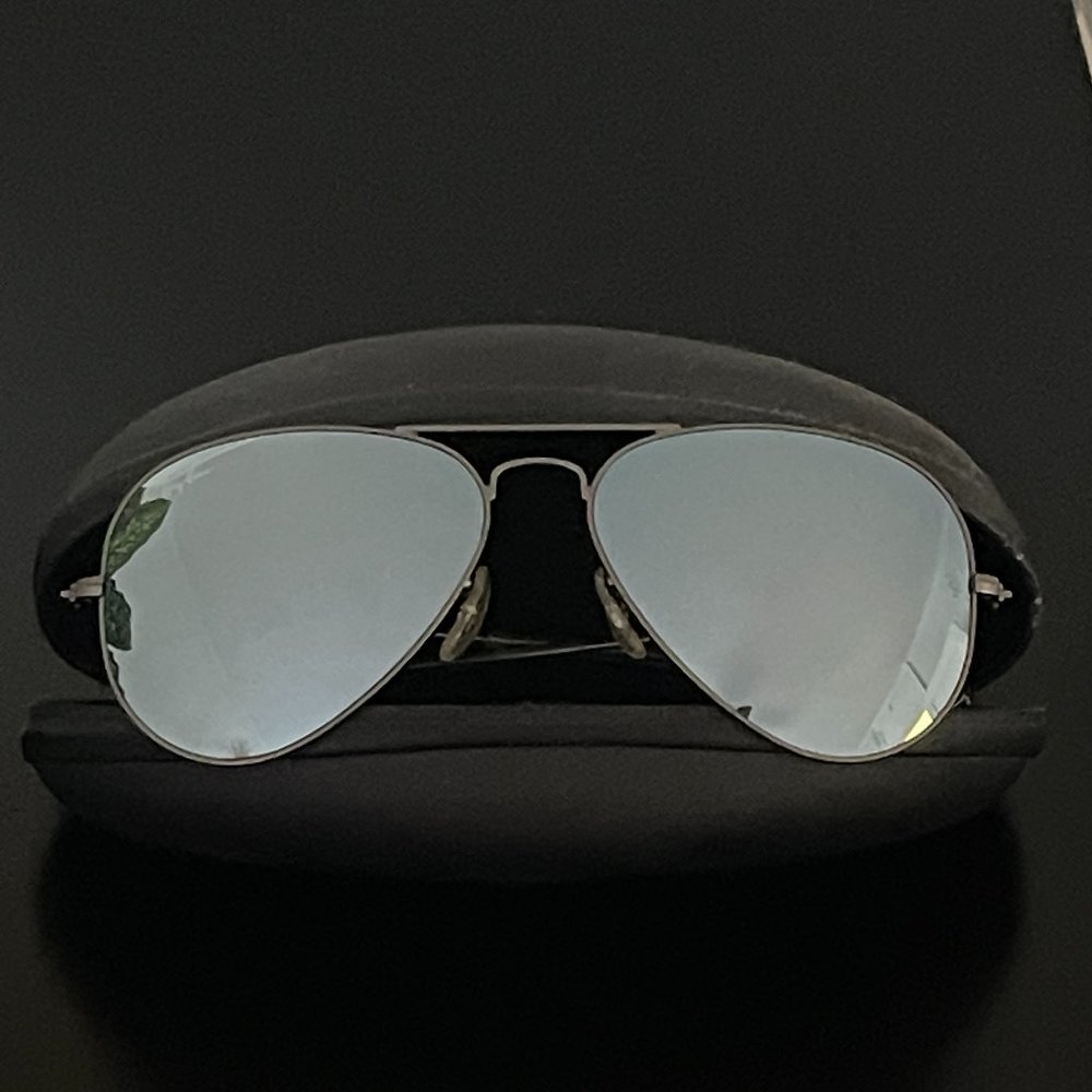 Ray Ban Silver Aviator Mirror Sunglasses